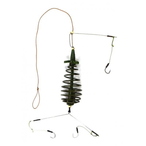 Кормушка рыбацкая, оснащеная, Carp Profi, Конус, крашеная, 3 крючка, вес 30г
